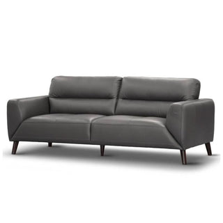 Sonoma Gunmetal 3 Seater Leather Lounge 