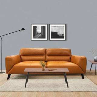 Sonoma Tangerine 3 Seater Leather Lounge