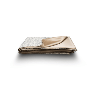 Speckled Cream and Tan Throw with Satin Trim