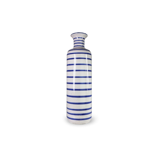 Stripy Blue and White Vase
