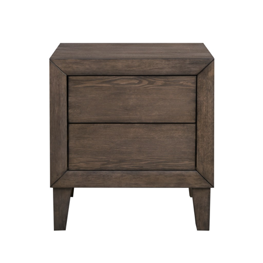 Sueno Double Drawer Bedside Table Front View