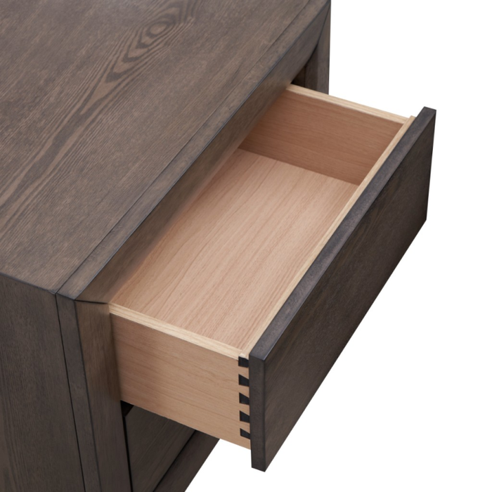 Sueno Double Drawer Bedside Table Open Drawer