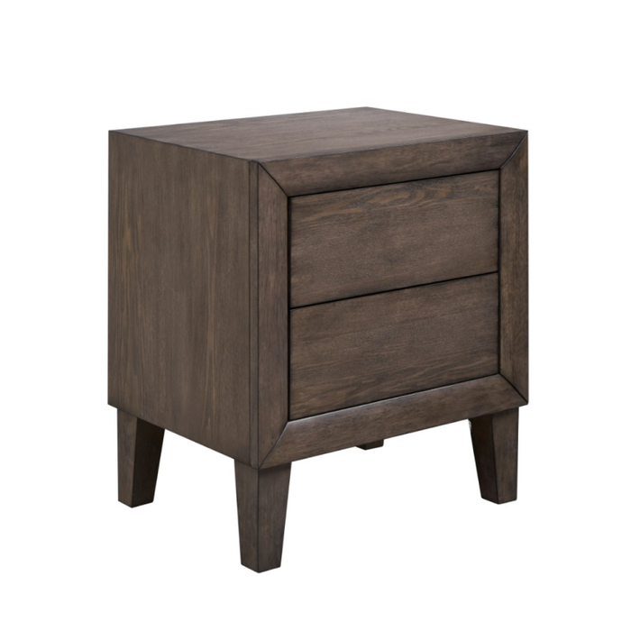 Sueno Double Drawer Bedside Table Side View