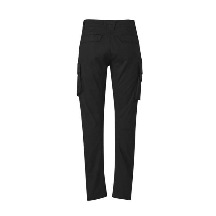 Syzmik Mens Streetworx Curved Cargo Pants Back Profile In Black