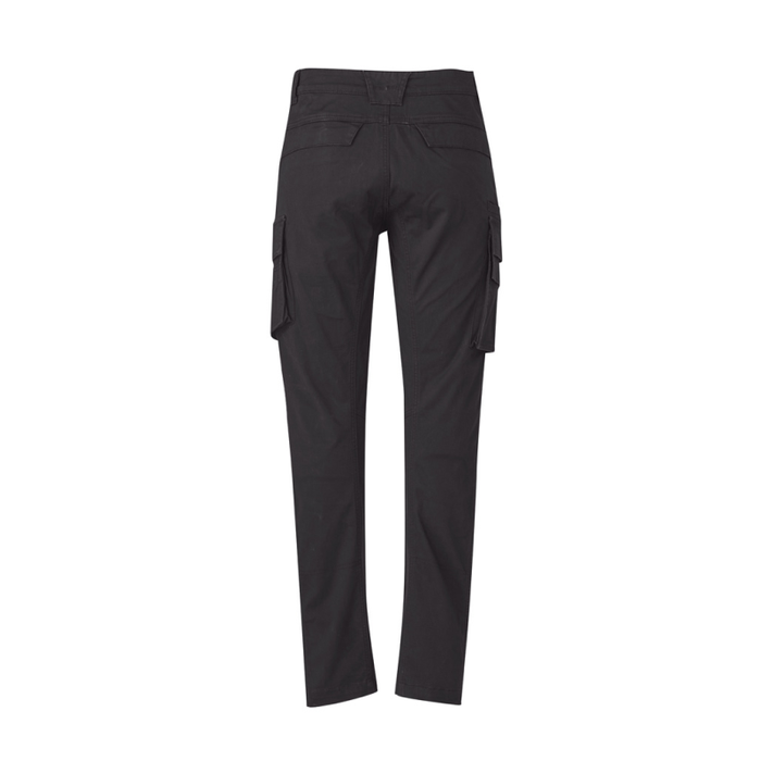 Syzmik Mens Streetworx Curved Cargo Pants Back Profile In Charcoal