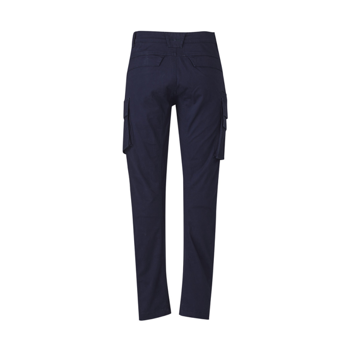 Syzmik Mens Streetworx Curved Cargo Pants Back Profile In Navy