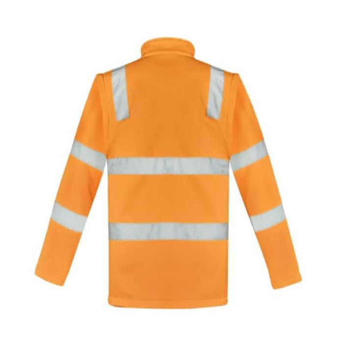 Syzmik Unisex Hi Vis Vic Rail 2 In 1 Softshell Jacket Back Profile