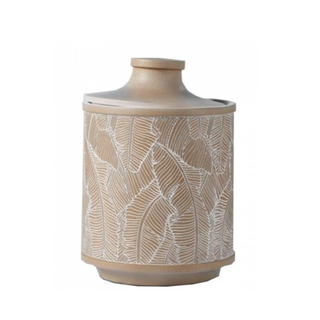 Tan Banana Leaves Jar