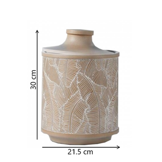 Tan Banana Leaves Jar Dimensions