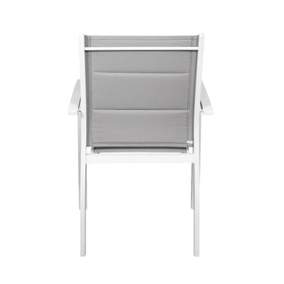 Taurus White Aluminium Outdoor Dining Chair Back Profile