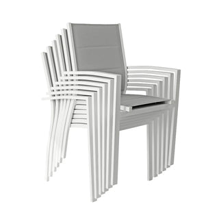 Taurus White Aluminium Outdoor Dining Chair Stack