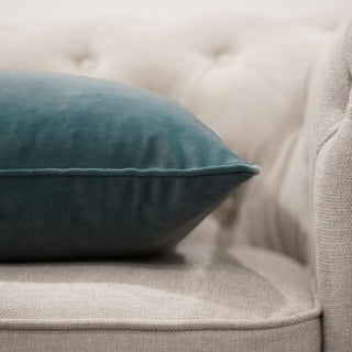Teal Velvet Cushion Close Up Look