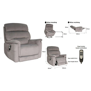 Texas XL Dual Motor Lift Chair- Dark Grey