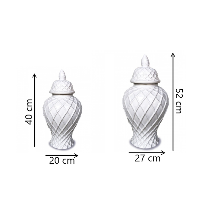 Textured Ceramic Diamond Pattern Vase Dimensions