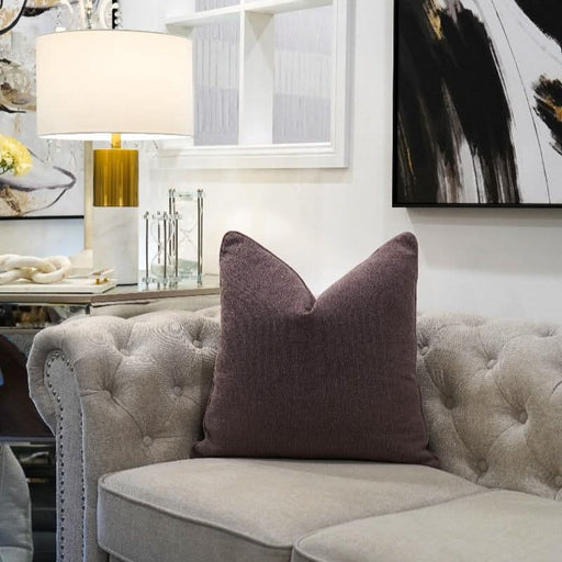 Textured Mink Violet Woven Cushion