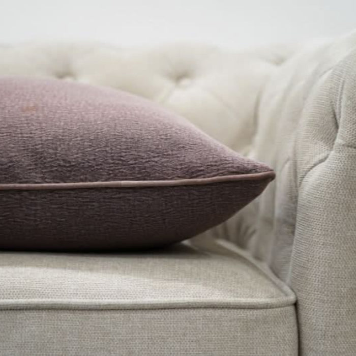 Textured Mink Violet Woven Cushion Close Up Look