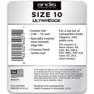 The Andis Blade UltraEdge Size 10 Description