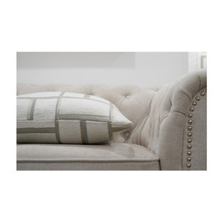 The Harvo White And Grey Cushion Close Up Look