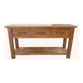 Toscana Natural Hall Table with 3 Draws Natural with Modern Utility