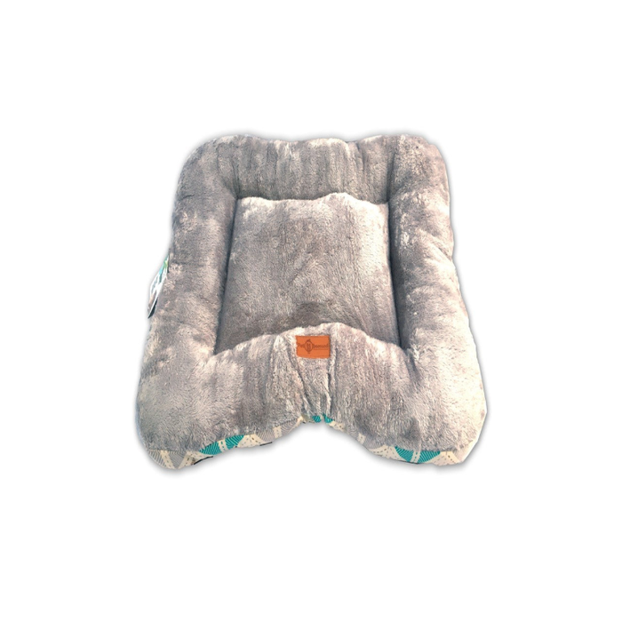 Ultra-Soft Grey Cushioned Bed for Dogs & Cats