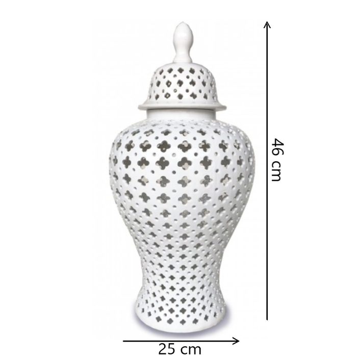 White Hampton Lace Jar: Elevate Your Home with Elegance