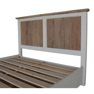 Chic Folkestone Bed with Storage, Featuring Durable Multi-Hued Acacia Wood Slats
