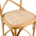 Elegant Steam-Bent Oak Bar Stool with Luxurious Rattan Padding