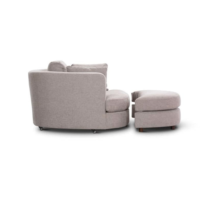Versatile Orlando Enclave Swivel Chair & Ottoman in Steel – Ideal for Bedroom or Living Room