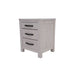 Chic Florida White Wash Bedside Cabinet with Trio Drawers - Mountain Ash Craftsmanship