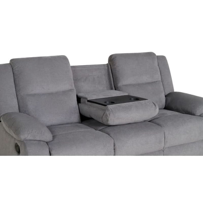 Modern Mid Grey Rancher Recliner with Built-In Cup Holders and Magazine Pocket