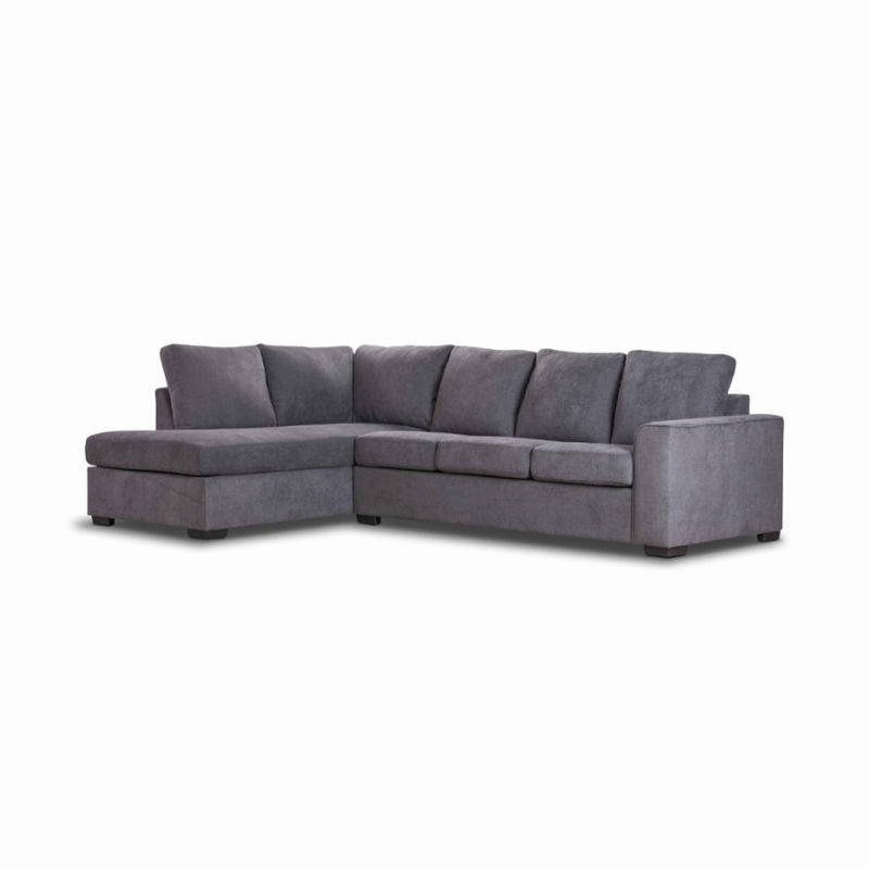Kristie Corner Dark Grey 3Seater Sofa with Versatile LHF Chaise. — Shopica Pty Ltd