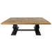 Chic Handcrafted Velino Artisan Oak Coffee Table with Black Base