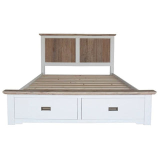 Folkestone Storage Bed with Contemporary Multitone Acacia Wood Design