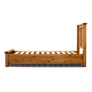 Solid Pine Timber Bed with Storage - Majestic Oak Grandeur
