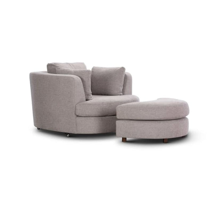 Orlando Enclave Chair and Ottoman in Steel – A Statement Piece of Comfort and Style