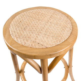 Comfortable and Stylish Oak Kitchen Stool with Artisan Woven Seat