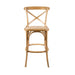 Classic Oak Cafe Bar Stool with Modern Woven Rattan Seat Comfort