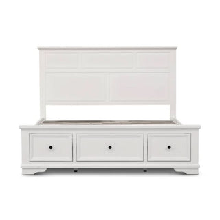 Serene Coastal Bed with Integrated Storage - Vienna White MKII