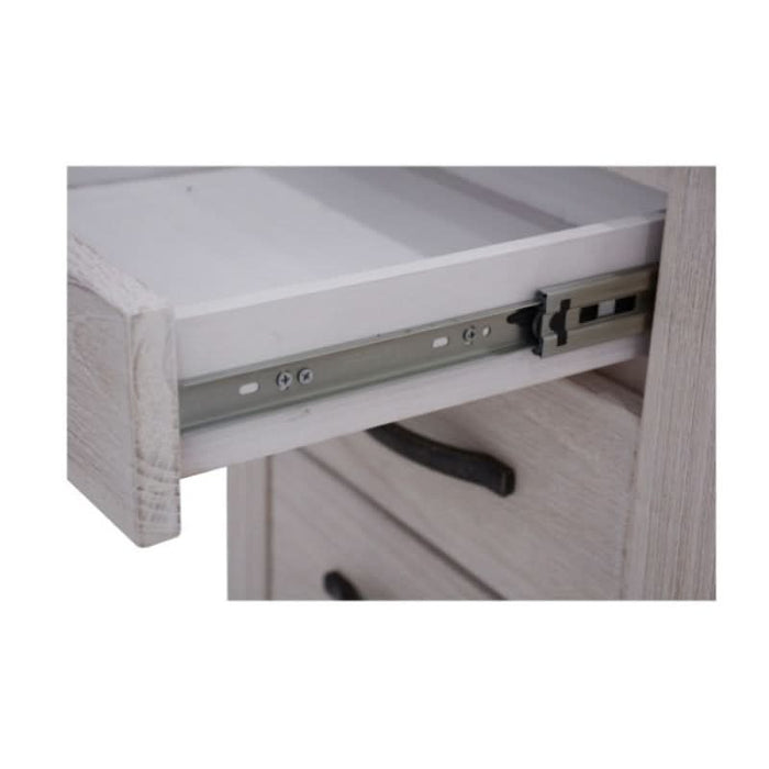 Florida Panelled White Bedside Table with Full Extension Drawers - Coastal Storage Solution