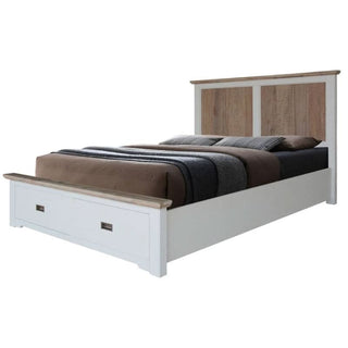Crafted Folkestone Bed with Storage – A Multicolored Acacia Wood Masterpiece for Bedrooms