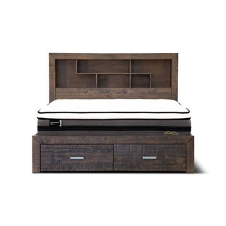 Sleek Sedona Bed in Grey Stone Finish with Spacious Underbed Storage