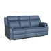 Space-Saving Blue Leather Recliner with USB Charger for Contemporary Homes