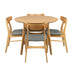 Malone 5-Piece Dining Set with round table and grey chairs perfect for compact spaces