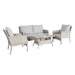 Complete 4-Piece Outdoor Lounge Set in Contemporary Light Grey Design
