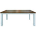 Sturdy Solid Acacia Montreal Hampton Dining Table with Natural Oak Finish and White Base