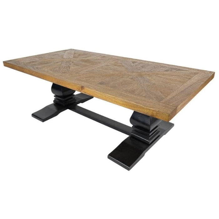 Stylish Velino Oak Coffee Table with French Provincial Black Legs - Exquisite Design