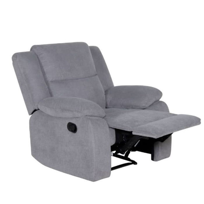 Contemporary Mid Grey Rancher Recliner with Convenient Magazine Pocket