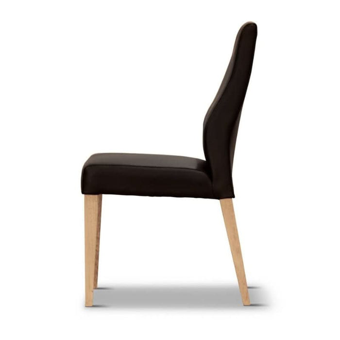 Elegant Black Faux Leather Dining Seat - Highland Chair Design