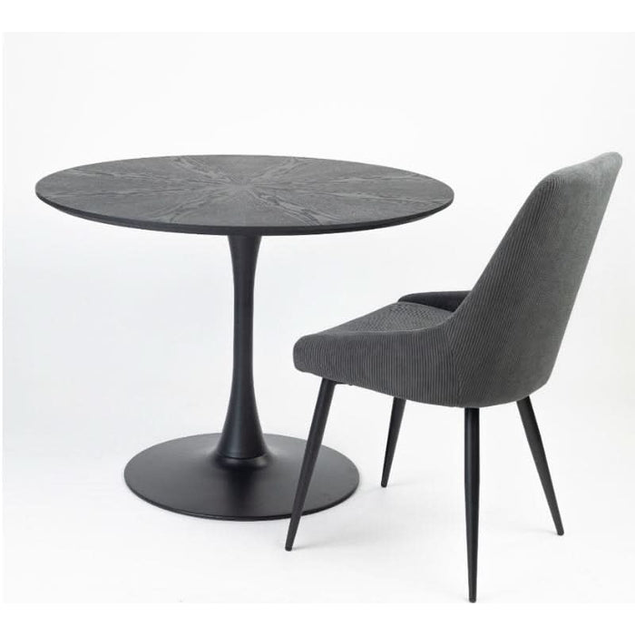 Polka Charm's Trendy Grey Fabric Chair for Timeless Dining Room Decor