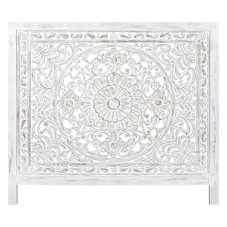 Luxurious Antique White Queen Headboard from Dias - Perfect for Elegant Bedrooms